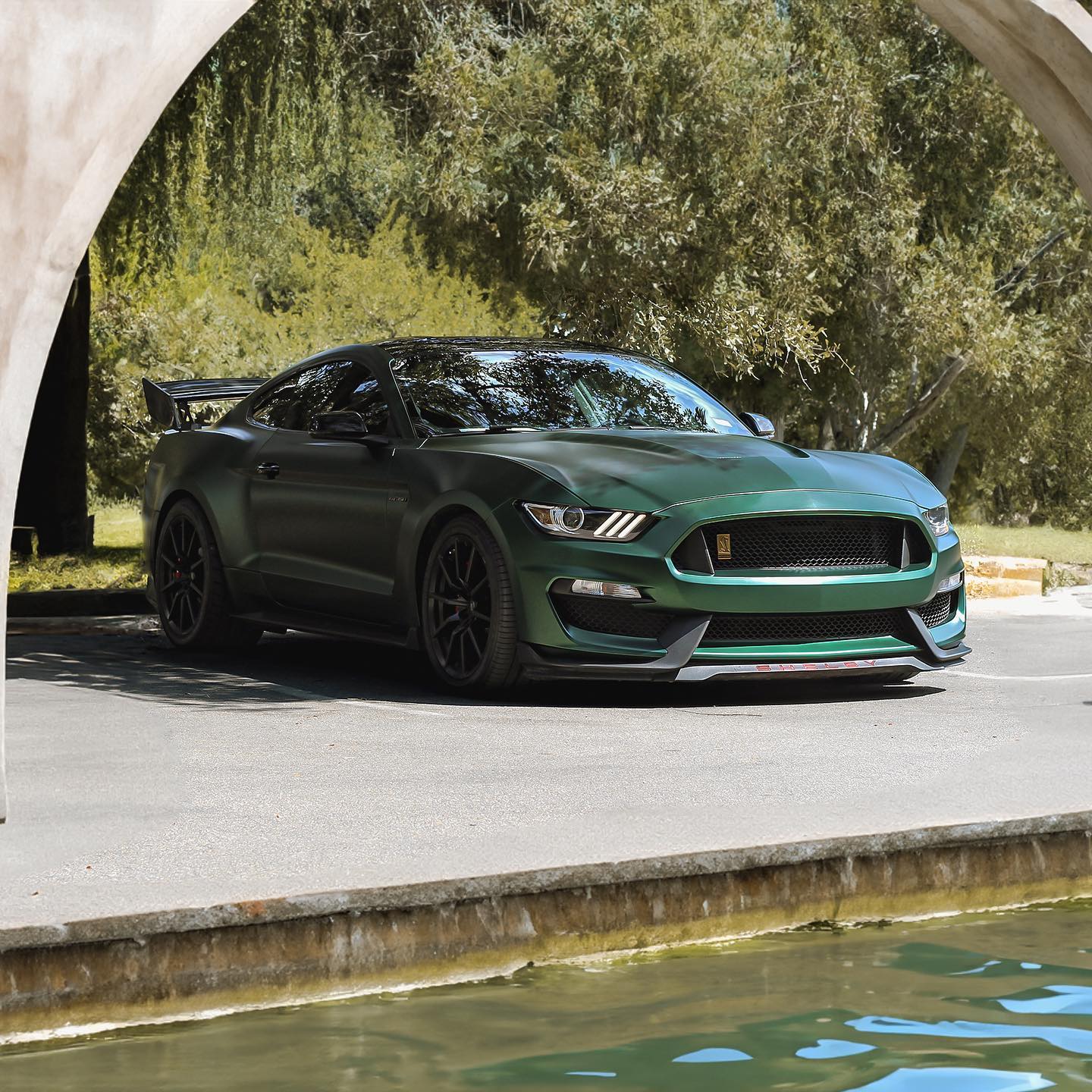 Ford Mustang|Satin Chrome Paolo Veronese Green Vinyl Wrap|Eowrap