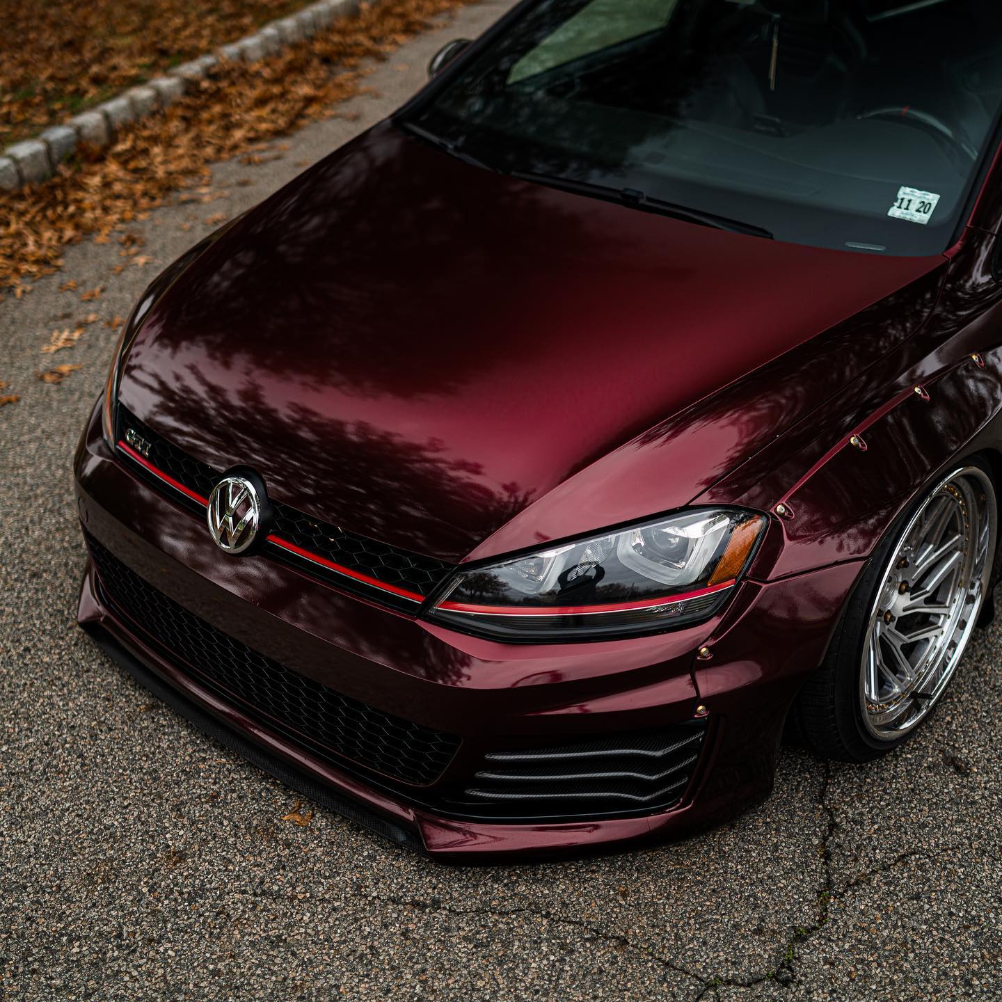 Glossy Metallic Black Red PPF