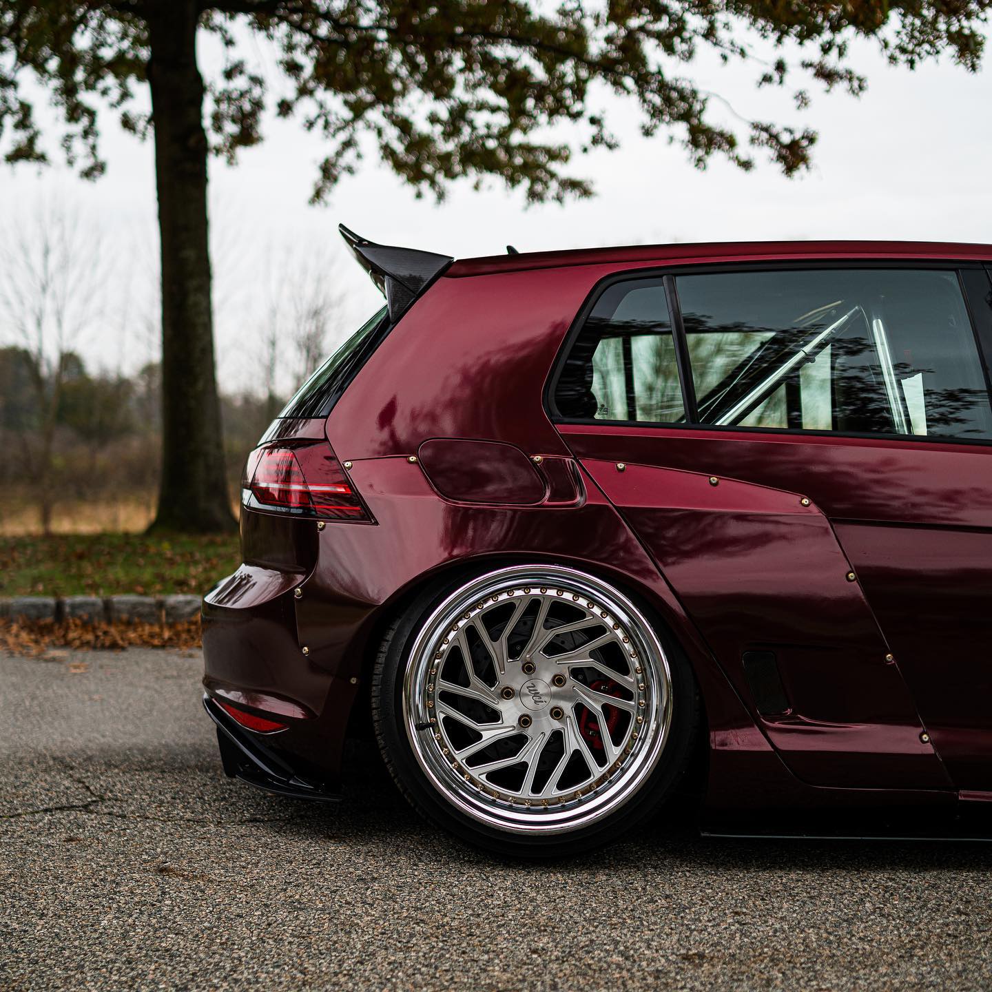 Glossy Metallic Black Red PPF