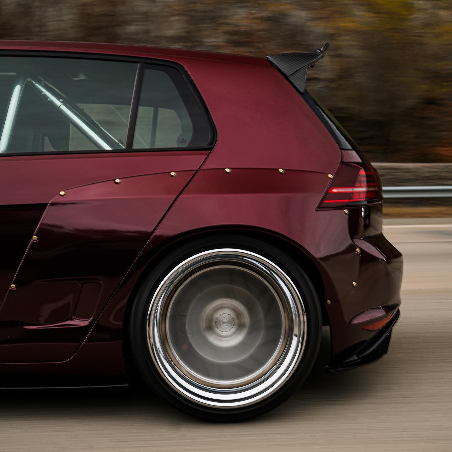 Glossy Metallic Black Red PPF