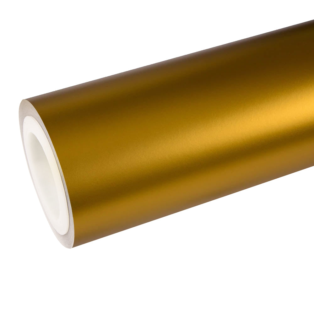 Satin Chrome Golden Yellow Vinyl Wrap