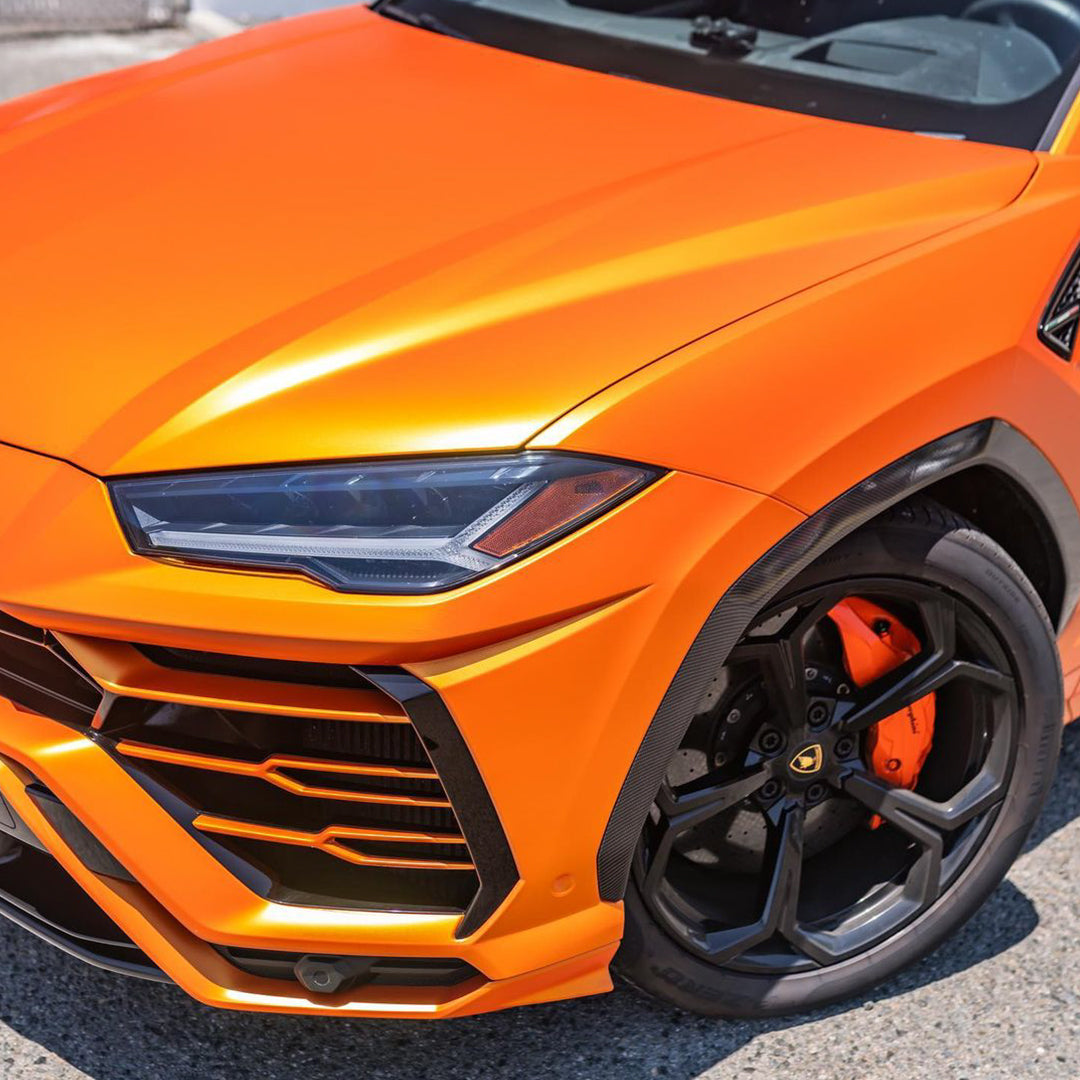 Satin Chrome Orange Vinyl Wrap