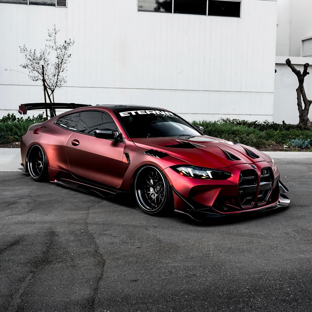 Satin Chrome Romanee Red Vinyl Wrap