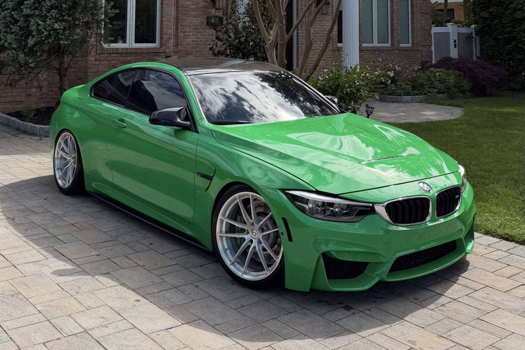 Gloss signal green vinyl wrap finish example