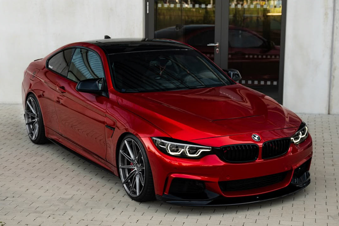 Glossy metallic rufous red vinyl wrap finish example