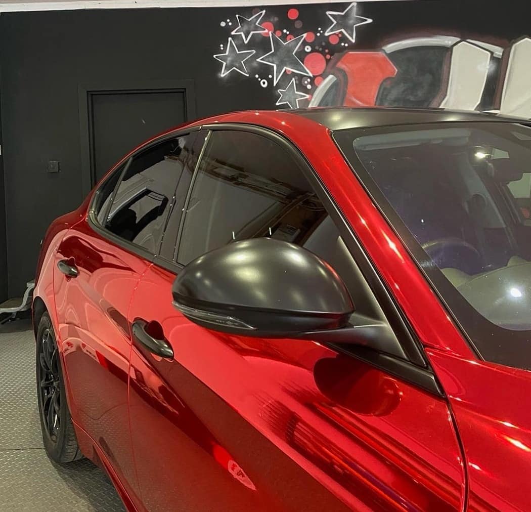 Alfa Romeo Giulia|Mirror Chrome Red Vinyl Wrap|Eowrap