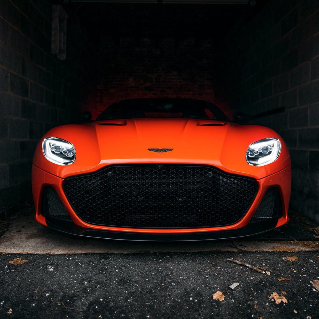 Aston Martin DBS|High Glossy Reddish Orange Vinyl Wrap|Eowrap