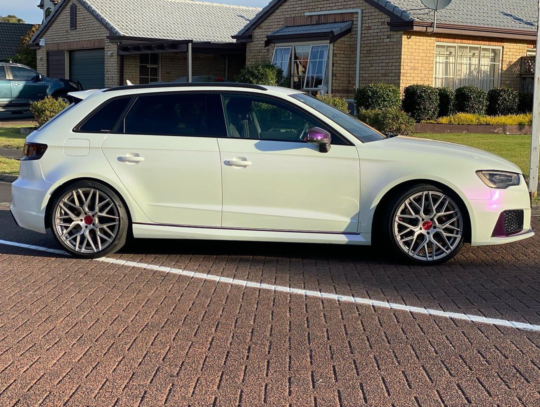 Audi RS3|Matte White Purple Vinyl Wrap|Eowrap