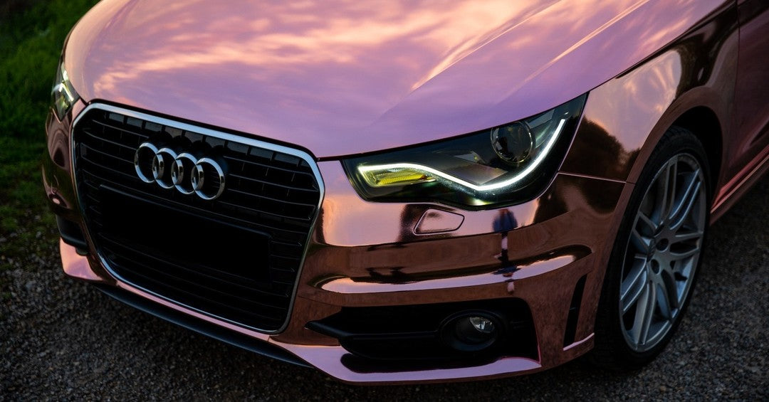 Audi S1|Mirror Chrome Rose Gold Vinyl Wrap|Eowrap