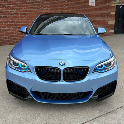 BMW 2 Series|Glossy Metallic Silver Lake Blue Vinyl Wrap|Eowrap