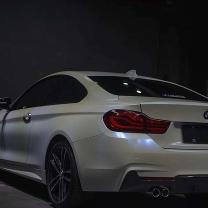 BMW 4 Series|Matte White Blue Vinyl Wrap|Eowrap