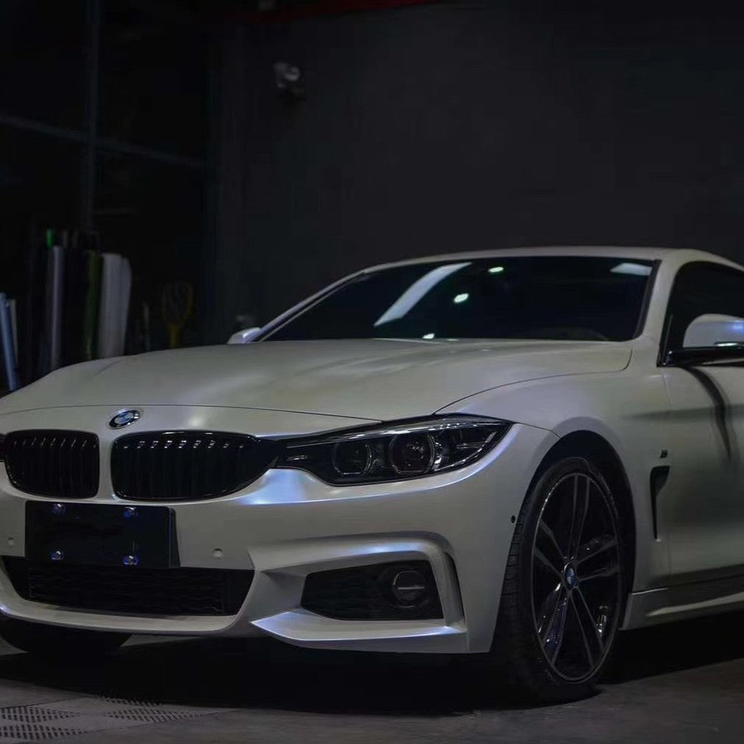 BMW 4 Series|Matte White Blue Vinyl Wrap|Eowrap