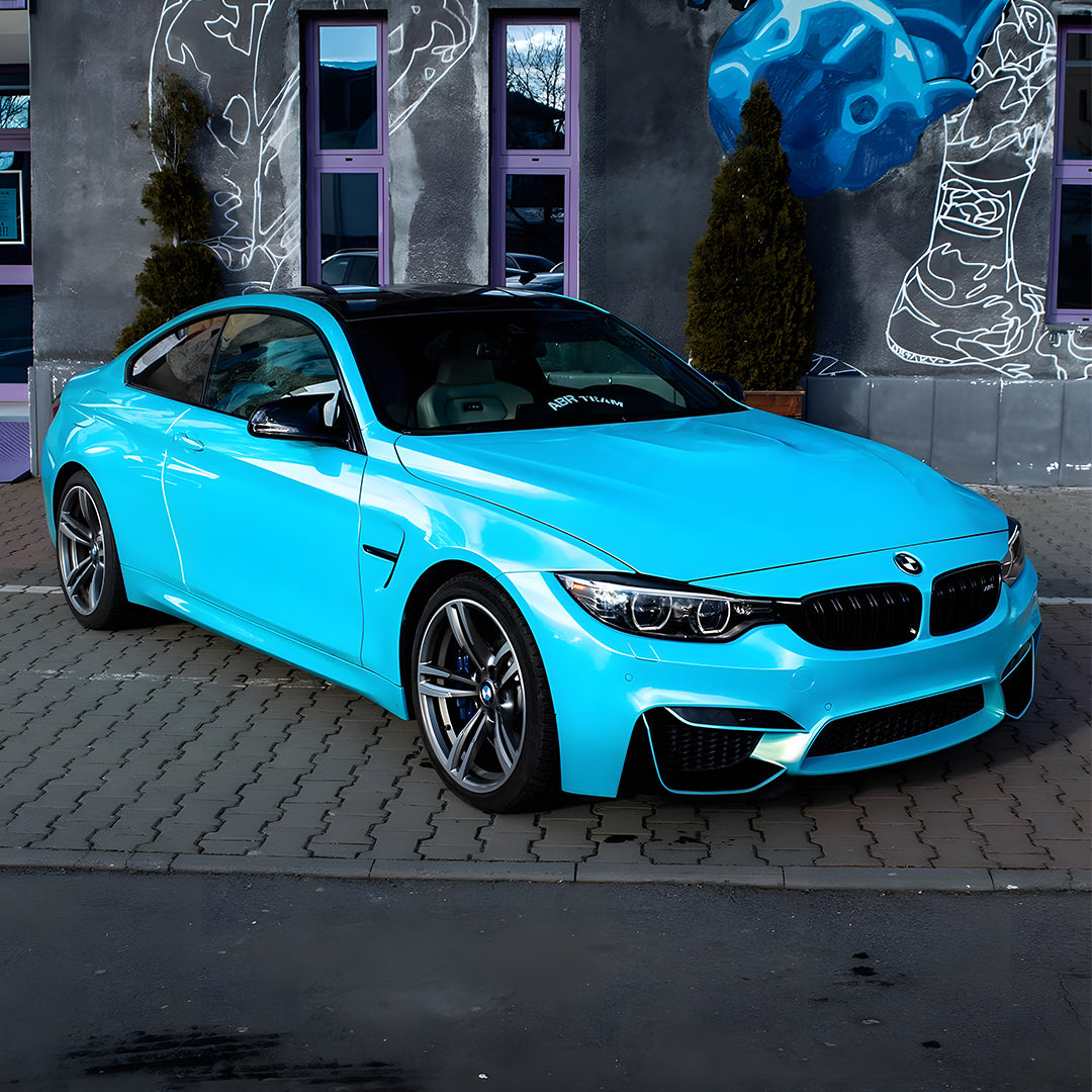 BMW M3|Candy Metallic Neon Light Blue Vinyl Wrap|Eowrap