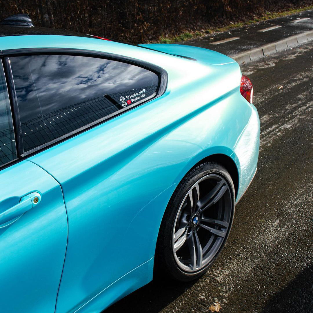 BMW M3|Candy Metallic Neon Light Blue Vinyl Wrap|Eowrap