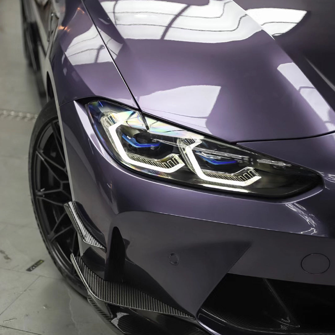 BMW M4|Glossy Metallic Violet Gray Vinyl Wrap|Eowrap