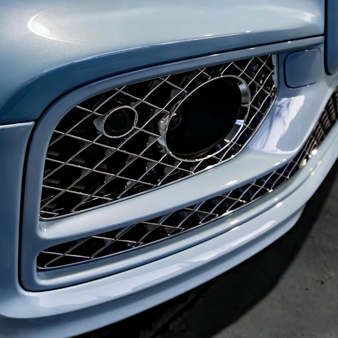 Bentley|Glossy Metallic Silver Lake Blue Vinyl Wrap|Eowrap