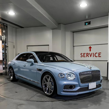 Bentley|Glossy Metallic Silver Lake Blue Vinyl Wrap|Eowrap