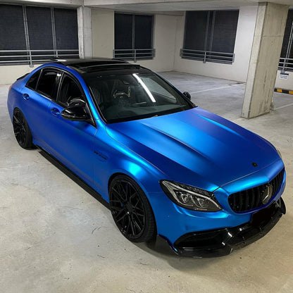 Benz AMG|Satin Chrome Blue Vinyl Wrap|Eowrap