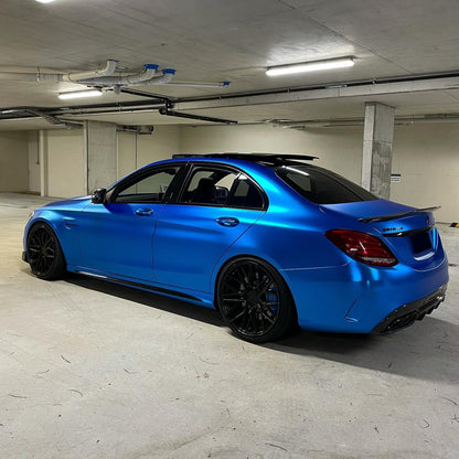 Benz AMG|Satin Chrome Blue Vinyl Wrap|Eowrap