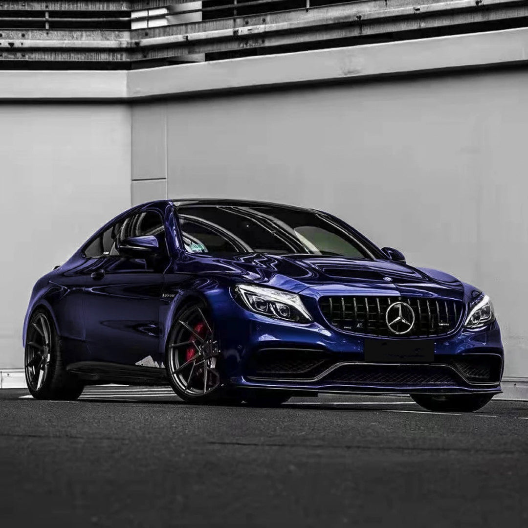 Benz C Class|Glossy Metallic Deep Blue Vinyl Wrap|Eowrap