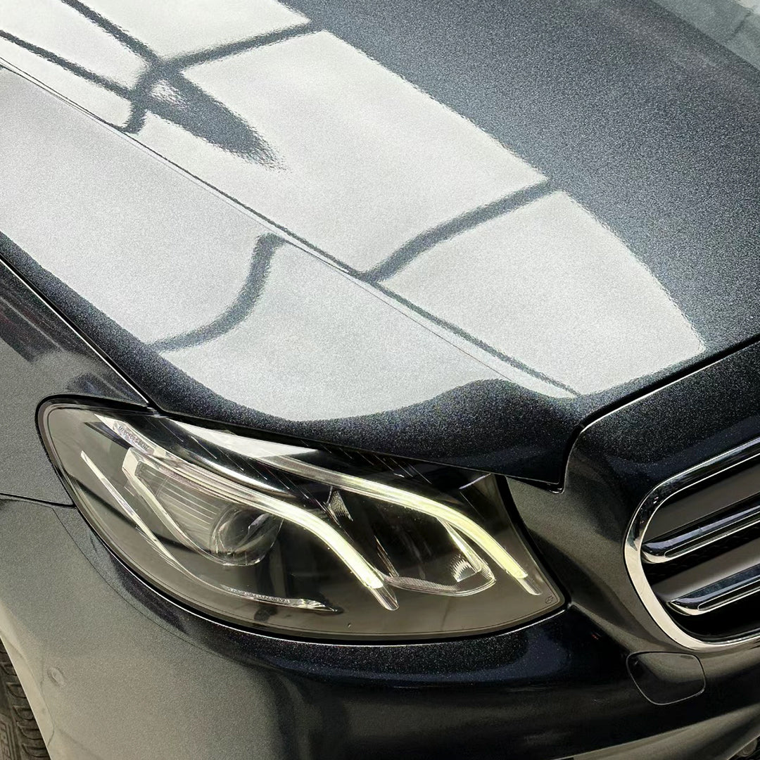 Benz C | Glossy Pearl Sparkle Black Vinyl Wrap | Eowrap