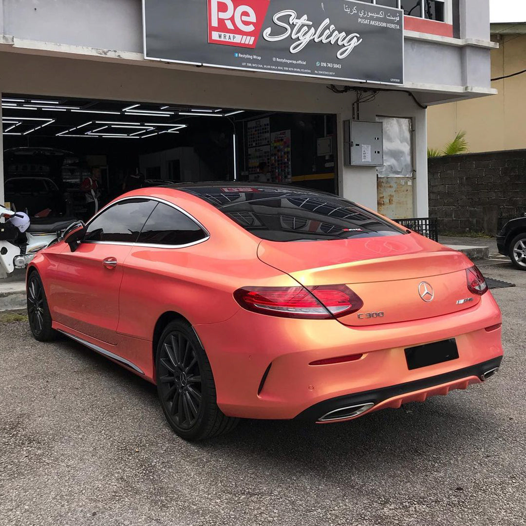 Benz|Candy Metallic Neon Pink Vinyl Wrap|Eowrap