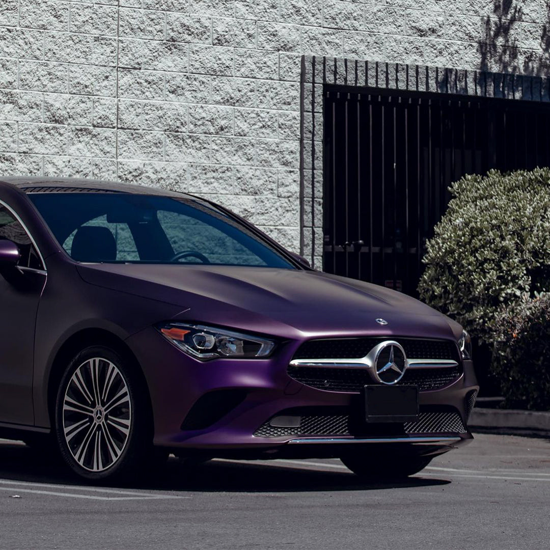 Benz|Matte Black Purple Vinyl Wrap|Eowrap