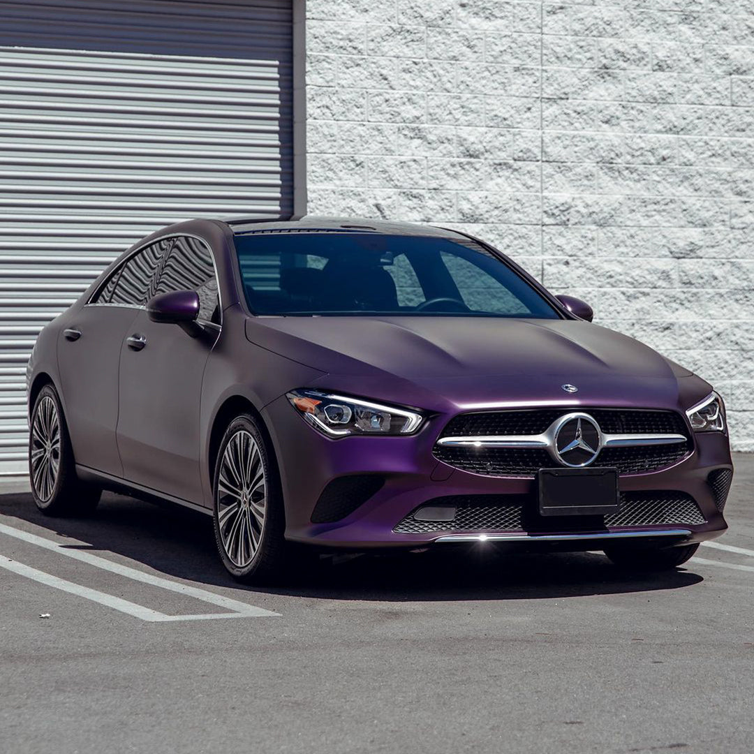 Benz|Matte Black Purple Vinyl Wrap|Eowrap