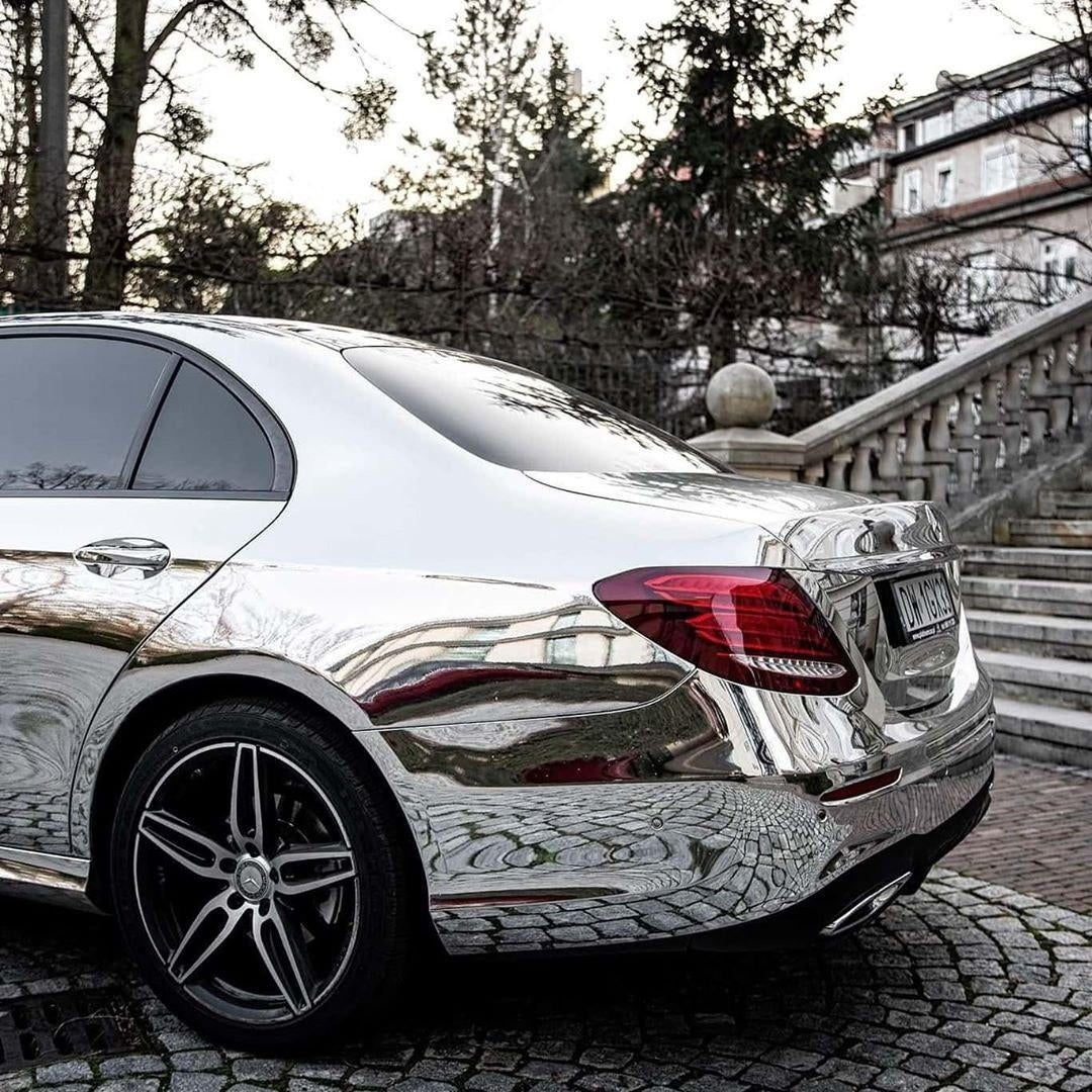 Benz|Mirror Chrome Silver Vinyl Wrap|Eowrap