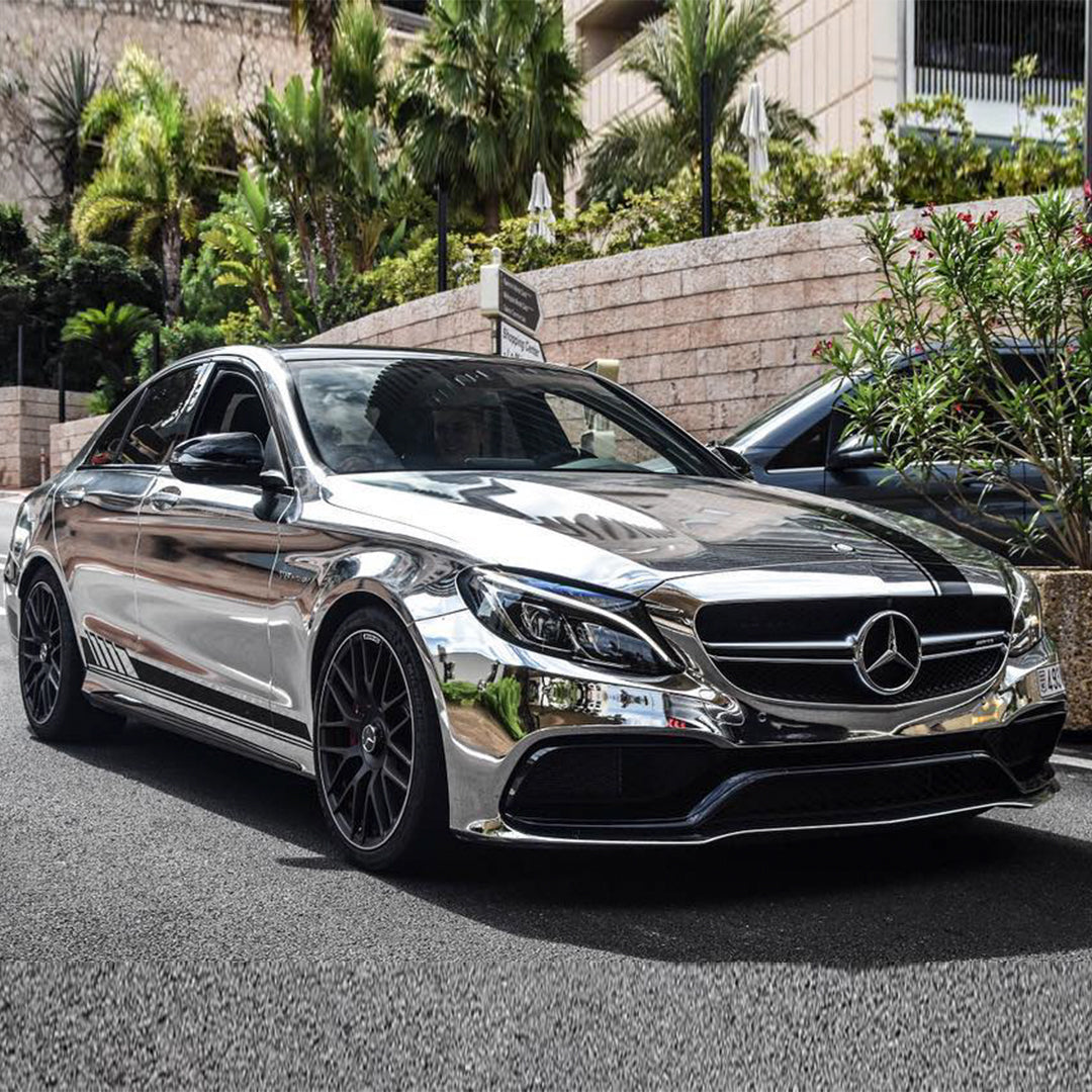 Benz|Mirror Chrome Silver Vinyl Wrap|Eowrap