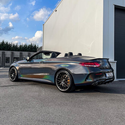 Benz|Rainbow Metallic Laser Black Vinyl Wrap|Eowrap