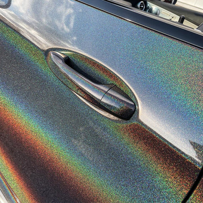 Benz|Rainbow Metallic Laser Black Vinyl Wrap|Eowrap