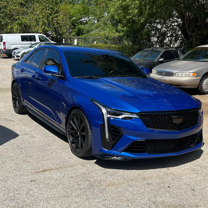 Cadillac CT4-V|Glossy Metallic Cobalt Blue Vinyl Wrap|Eowrap