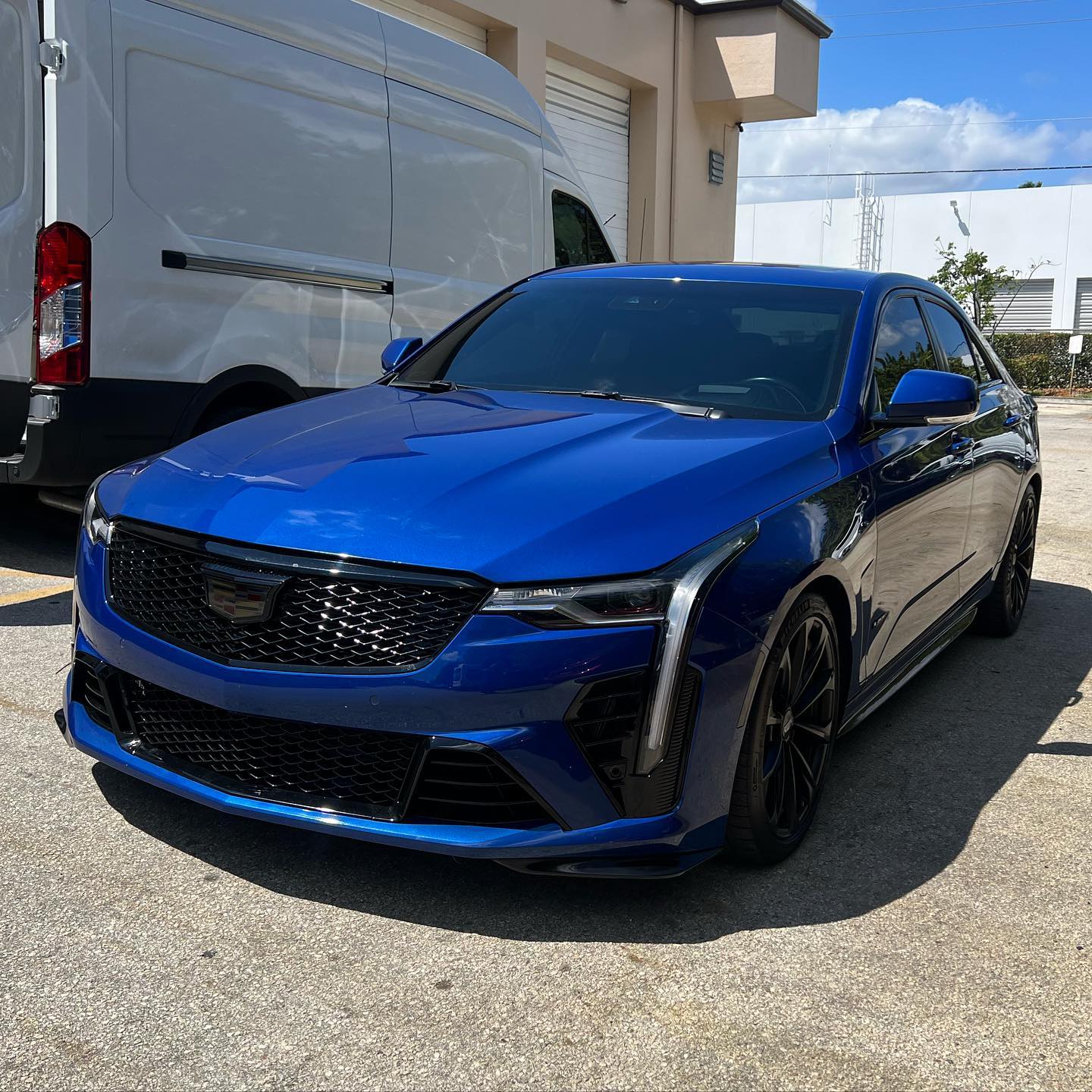 Cadillac CT4-V|Glossy Metallic Cobalt Blue Vinyl Wrap|Eowrap