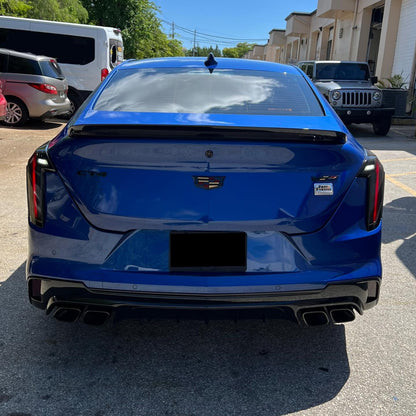 Cadillac CT4-V|Glossy Metallic Cobalt Blue Vinyl Wrap|Eowrap