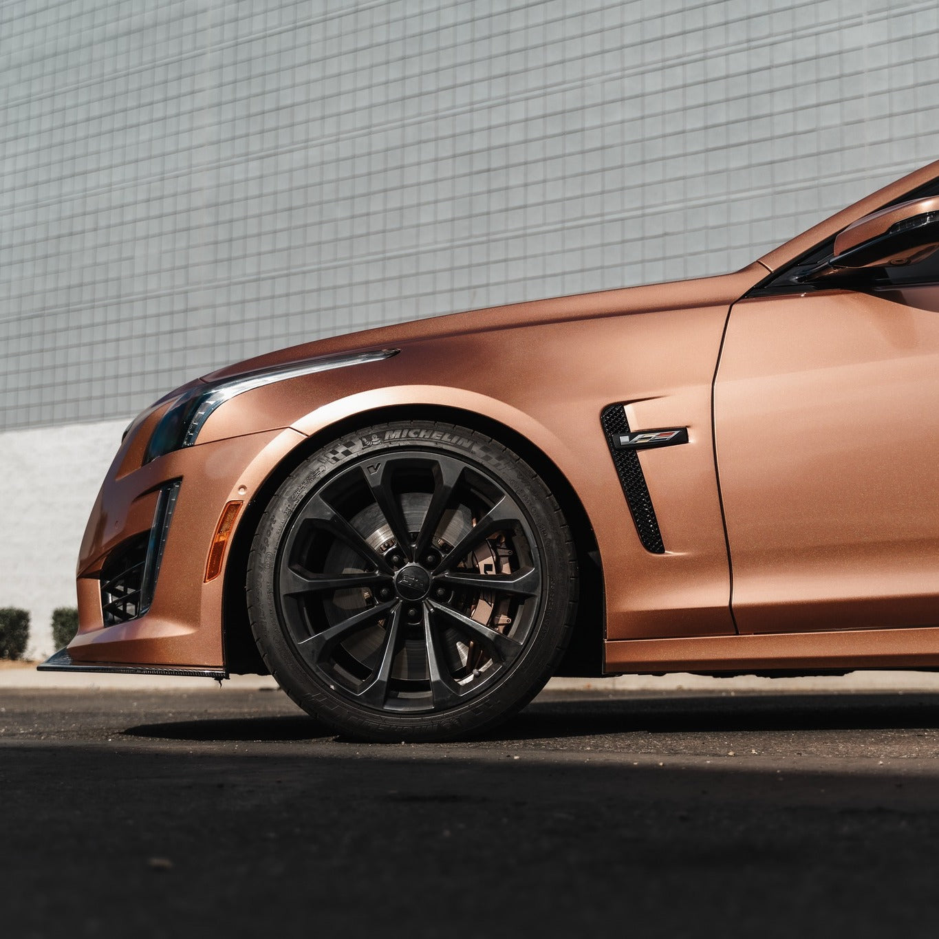 Cadillac|Glossy Metallic Rose Gold Vinyl Wrap|Eowrap