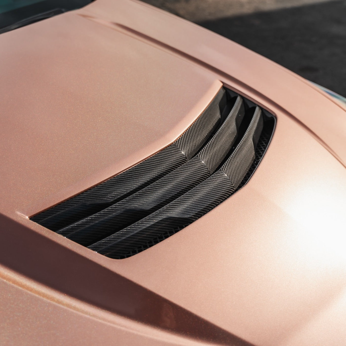 Cadillac|Glossy Metallic Rose Gold Vinyl Wrap|Eowrap