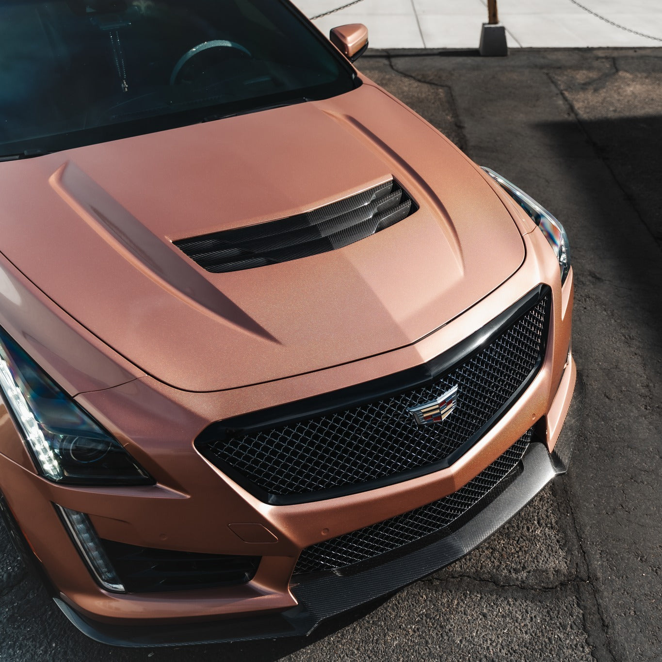 Cadillac|Glossy Metallic Rose Gold Vinyl Wrap|Eowrap