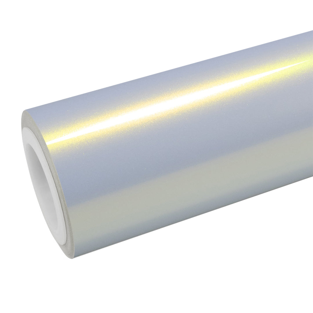 Candy Gloss Platinum Gold Vinyl Wrap roll and finish view