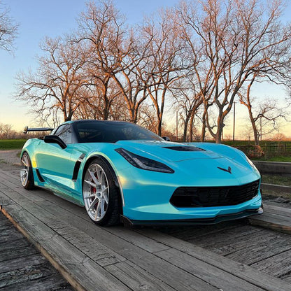 Chevrolet Corvette C7|Candy Metallic Neon Ice Blue Vinyl Wrap|eowrap