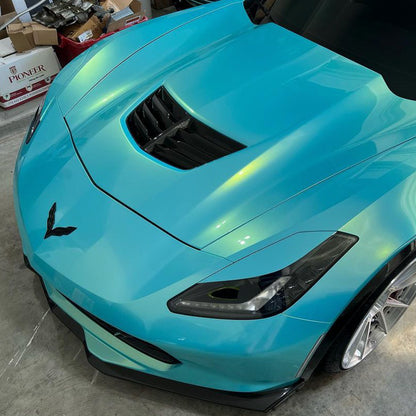 Chevrolet Corvette C7|Candy Metallic Neon Ice Blue Vinyl Wrap|eowrap