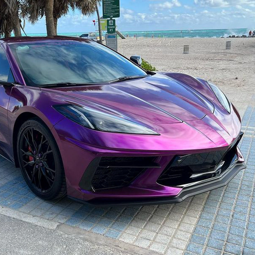 Chevrolet Corvette|Glossy Metallic Grape Purple Vinyl Wrap|Eowrap