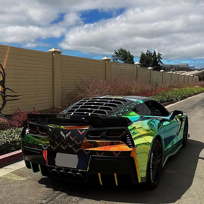 Chevrolet Corvette|Neon Chrome Black Vinyl Wrap Non-Stretchable|Eowrap