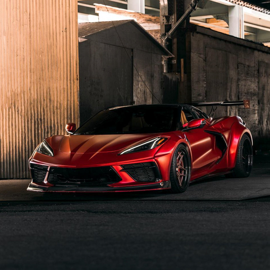 Chevrolet Corvette|Satin Chrome Prismatic Red Vinyl Wrap|Eowrap