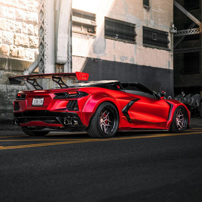 Chevrolet Corvette|Satin Chrome Prismatic Red Vinyl Wrap|Eowrap