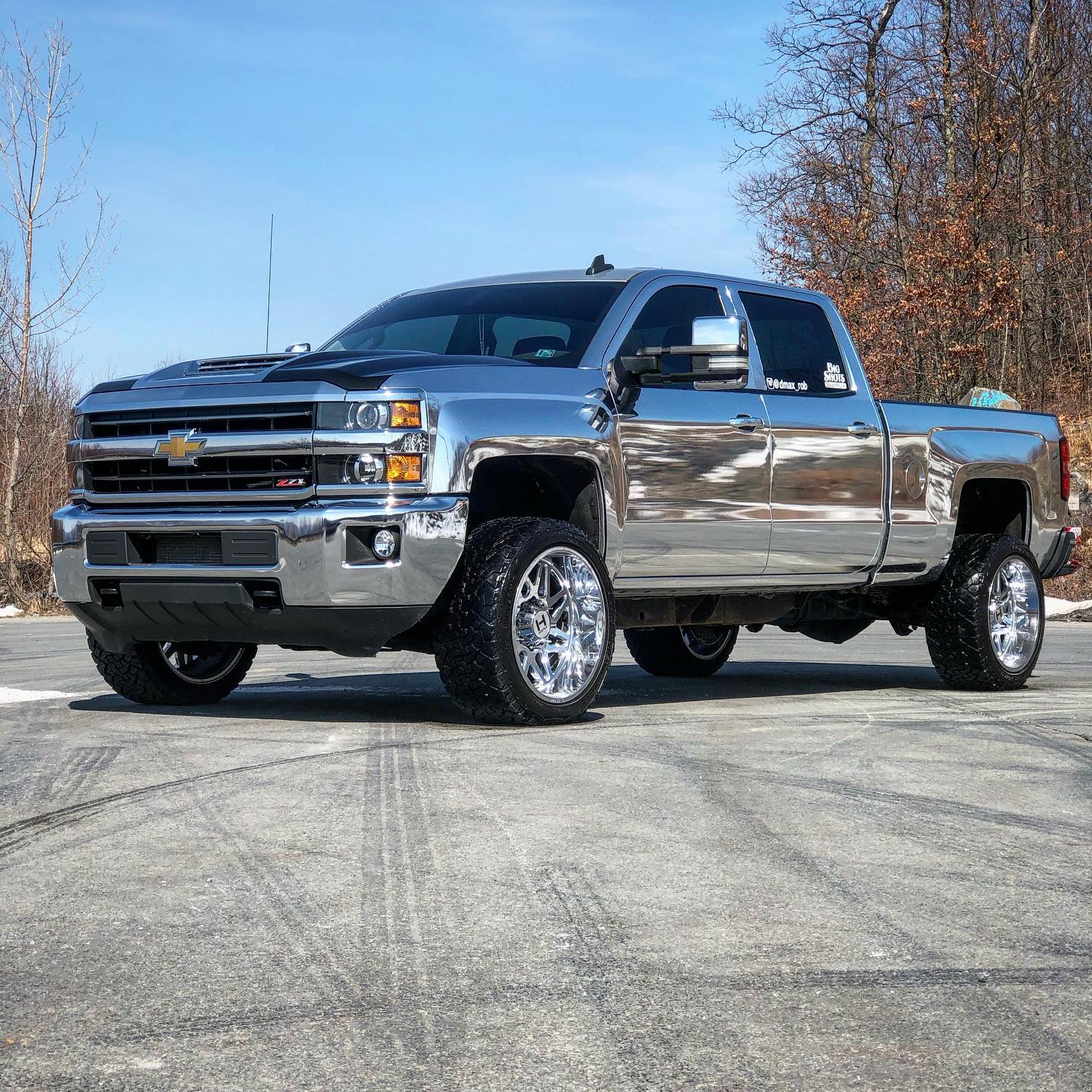 Chevy Silverado|Mirror Chrome Silver Vinyl Wrap|Eowrap 