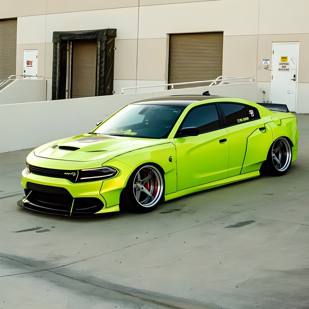 Dodge Charger|Candy Metallic Neon Yellow green Vinyl Wrap|Eowrap