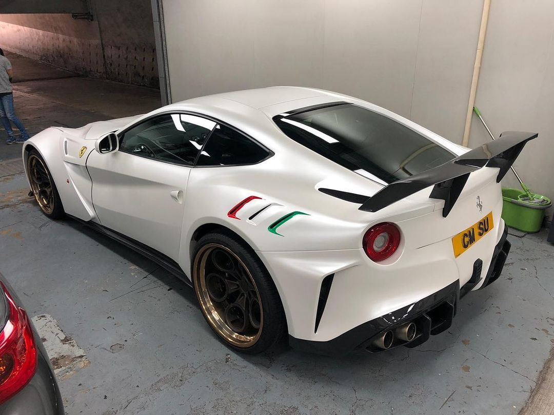 Ferrari F12|Matte Metallic Pearl White Vinyl Wrap|Eowrap