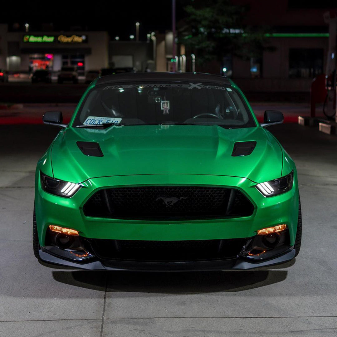 Ford Mustang|Glossy Metallic La Salle Green Vinyl Wrap|Eowrap