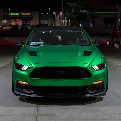 Ford Mustang|Glossy Metallic La Salle Green Vinyl Wrap|Eowrap